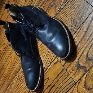 Aston Grey Men’s Black Leather Lace-Up Ankle Boots Size 10 Stylish & Comfortable